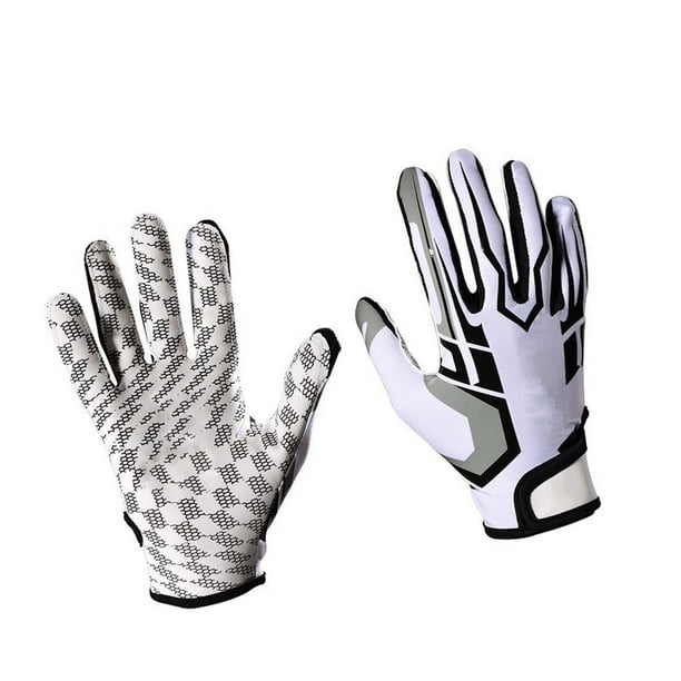 Guantes antideslizantes para fútbol americano y rugby, transpirables, de dedo completo, para béisbol, talla S