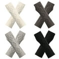 thumbnail image 4 of MIASHUI Women's Long Knit Fingerless Gloves for Autumn Winter, Cute Ribbed Half Finger Arm Warmers, Fashion Sleeve Covers Black, 4 of 6