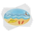 thumbnail image 1 of Ambesonne Lighthouse Place Mats Set of 4, Minimal Doodle Ocean, Standard Size, Multicolor, 1 of 6