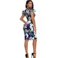 thumbnail image 4 of Women's Tight Curvy Sexy Floral V Neck Midi Dress Short Sleeve for Party Dress Prom and Special Occasion, 4 of 5