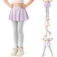 thumbnail image 2 of CPNG Girls Skirted Leggings Stretchy Athletic Workout Dance Tennis Yoga Leggings with Ruffle Skirt Daily Tights for Girls, 2 of 7