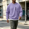 thumbnail image 3 of Men's Crewneck Sweatshirt Pullover Casual Loose Fit Sport Tops Midweight Long Sleeve Basic Sweatshirts with Zipper Chest Pocket, 3 of 6