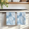 thumbnail image 7 of Blue Palm Leaf Kitchen Towels Set of 3, Summer Coastal Botanical Tropical Absorbent Dish Towels for Kitchen, Microfiber Hand Towel, Quick Drying Tea Towel for Cleaning Decorative Dishcloths, 7 of 7