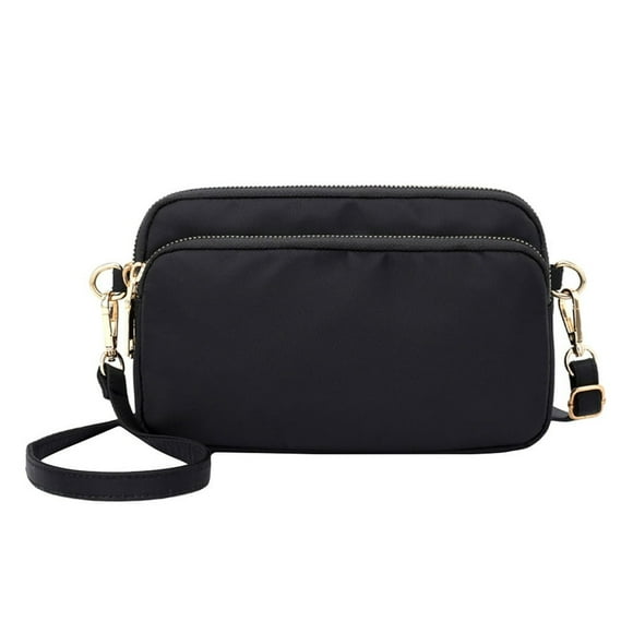 EIGTHTAIL Nylon Waterproof Shoulder Bag Cross-body Satchel Casual Handbag for Women and Girls (Black)