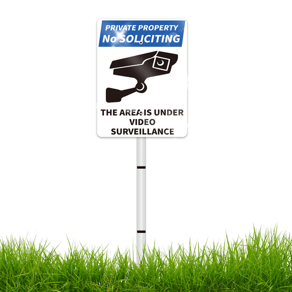 No Soliciting Sign For House,Yard Signs For Lawn Garden, Outdoor Signs,Rust Free Aluminum Made Business Signs For Outside Metal Yard Signs With Stakes 38inch,Go Away Sign,10×7inch