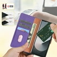 thumbnail image 2 of for Samsung Galaxy Z Fold 7 Wallet Case, Classic Business with Card Slots Kickstand Magnetic Buckle PU Leather Flip Folio Shockproof Full Body Protective Phone Case for Galaxy Z Fold 7, Purple, 2 of 4
