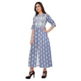 thumbnail image 3 of Moomaya Short Sleeve Printed Summer Kurti A-Line Tunic Dresses For Women, 3 of 5