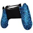 thumbnail image 3 of eXtremeRate Textured Blue Comfortable Non-Slip Custom Back Housing, 3D Splashing Case Cover, Game Improvement Replacement Bottom Shell Compatible with ps4 Slim Pro Controller JDM-040/050/055, 3 of 5