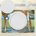 thumbnail image 3 of Ambesonne Beach Place Mats Set of 4, Trees in Tropical Land, Standard Size, Multicolor, 3 of 6