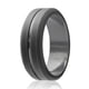 thumbnail image 2 of Alianza de boda de silicona - Línea media grabada - Gris de ROQ para hombre - Anillo de 11 mm, 2 of 2