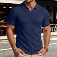 thumbnail image 5 of Men's Muscle V Neck Polo Shirts Slim Fit Short Sleeve Ribbed Shirt Casual Stylish Golf Workout Shirts, 5 of 6