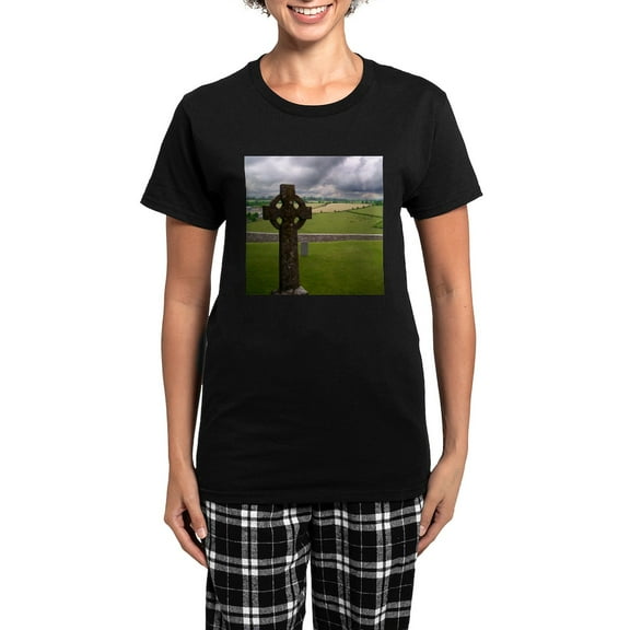 CafePress - Cross1 Women's Dark Pajamas - Women's Short Sleeve Print T-Shirt and Pants Dark Cotton Pajama Set