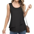 thumbnail image 3 of Mittory Women's Sleeveless Tank Tops Double Layers Chiffon Casual Blouse Tunic Shirts, 3 of 7