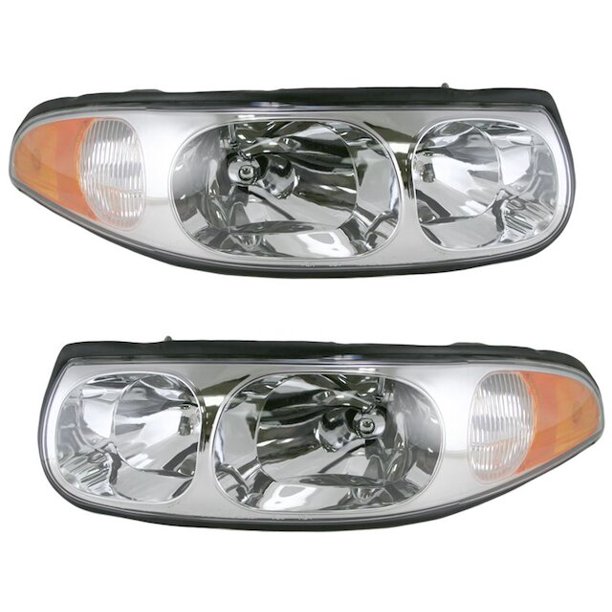 Headlight Assembly Set of 2 without Lined / Fluted HiBeam Lens