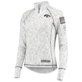 thumbnail image 2 of Women's Colosseum White Iowa Hawkeyes OHT Military Appreciation Officer Arctic Camo Fitted Lightweight 1/4-Zip Jacket, 2 of 4