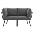 thumbnail image 3 of Afuera Living 2-Piece Modern Aluminum Patio Sectional Sofa in Gray/Charcoal, 3 of 10