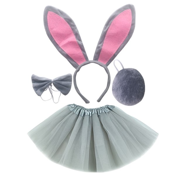 Diadema con orejas de conejo de Pascua, diadema de conejito de Halloween, horquilla para el pelo con forma de conejo blanco para niños y adultos