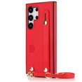 thumbnail image 2 of Allytech Slim Case for Samsung Galaxy S24 Ultra with Card Slot & Shoulder Strap, Premium PU Leather Adjustable Strap Wristband Kickstand Shockproof Full Protective Cover for Women Men - Red, 2 of 11