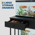 thumbnail image 6 of Aquarium Stand Table with Power Outlet, Metal Frame Fish Tank Stand with Storage Drawers, Double Turtle Reptile Terrariums Tank Stand, Black, 6 of 7