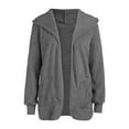 thumbnail image 4 of UJNDER Women's Two Way Wear Longline Jacket Warm Open Cardigan with Pockets for Fall Winter GY2 S, 4 of 5