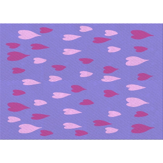 Ahgly Company Indoor Rectangle Patterned Purple Plum Purple Area Rugs, 6' x 9'