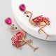 thumbnail image 4 of 1 par de pendientes con forma de flamenco, elegantes accesorios para las orejas, joyería informal para fiestas, adornos para las orejas para mujeres (rojo), 4 of 5