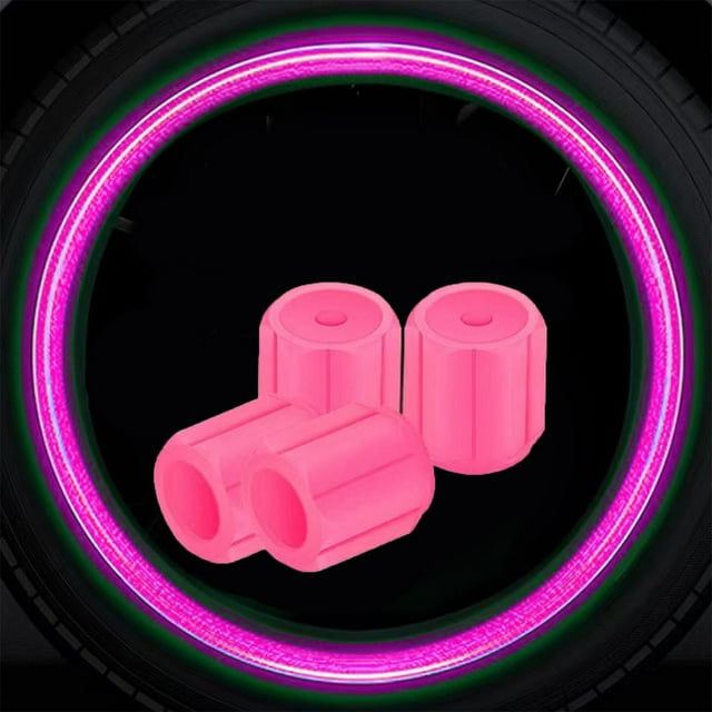 Luminous Tire Valve Caps, 4 Pcs, ABS, Glow in Dark, Universal Fit for Cars, SUVs, Trucks, Dustproof