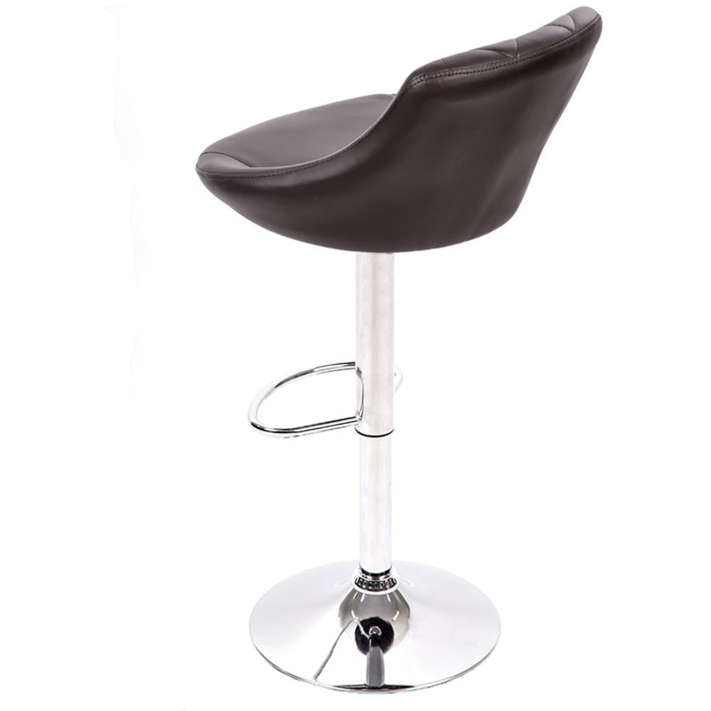 Bar Stool Adjustable Height Leather Bar Stools With Seat Back Pad,Set Of 2