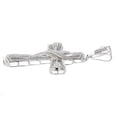 thumbnail image 3 of Midwest Jewellery 1.20ctw Diamond Cross Pendant for Men 64mm 2.5 Inch Tall White Gold-Tone Silver, 3 of 3