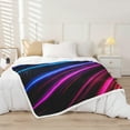 thumbnail image 2 of Lines Kids Throw Blanket Abstract Neon Line Fuzzy Blanket For Boy Girls Room, 2 of 6