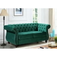 thumbnail image 2 of Uspridefurniture Fender 67.6'' Velvet Rolled Arm Chesterfield Loveseat,Green, 2 of 5