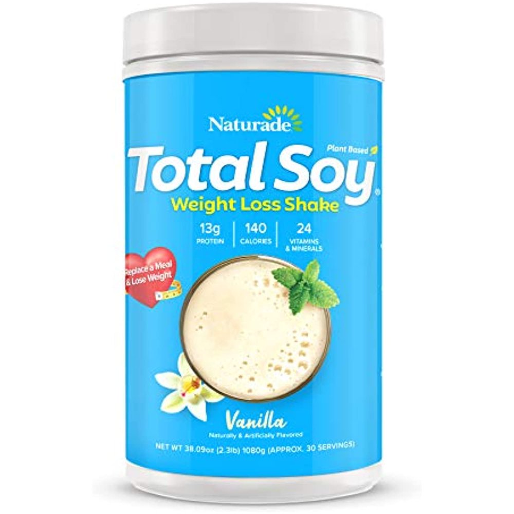 Naturade Total Soy Protein Powder and Meal Replacement Shakes for Weight Loss, Vanilla (30