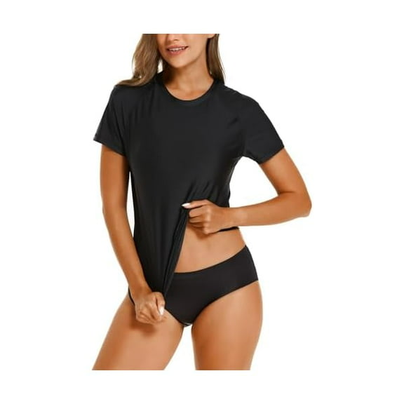 Women's UPF 50  Rash Guard Sun Protection Swim Shirt Quick Dry Swimsuit Lightweight Short Sleeve