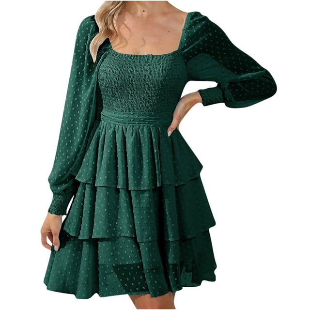 Robe à Manches Longues Femme Aguichant Mode Décontractée Coupe Ajustée Femme Décontractée Robe à Manches Longues Col en V Mi-Mollet Robe d'Été à Manches Longues Robe Longue d'Été pour Femme Robe Longue d'Été pour Femme