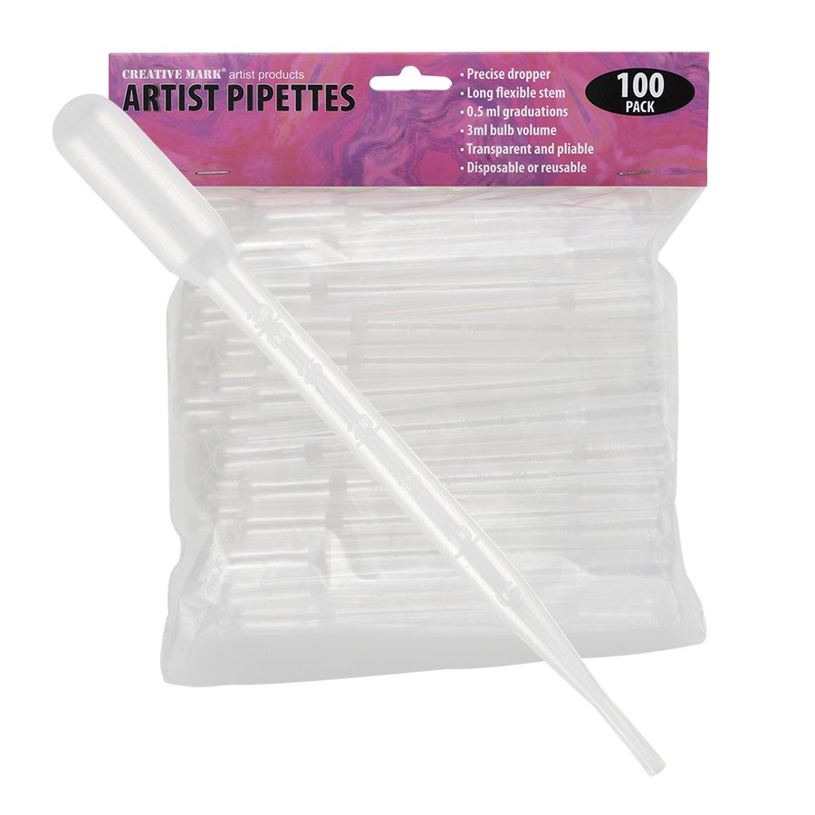 Creative Mark Art Paint Plastic Transfer Pipettes Dropper, 6 Inch, 3ml