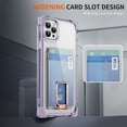 thumbnail image 4 of Mantto for iPhone 15 Pro Max Case Wallet Clear Protective Phone Case with Credit Card Holder Heavy Duty Four Corner Protection Shockproof Anti-Scratch Anti-Yellow Cover for iPhone 15 Pro Max, Purple, 4 of 8