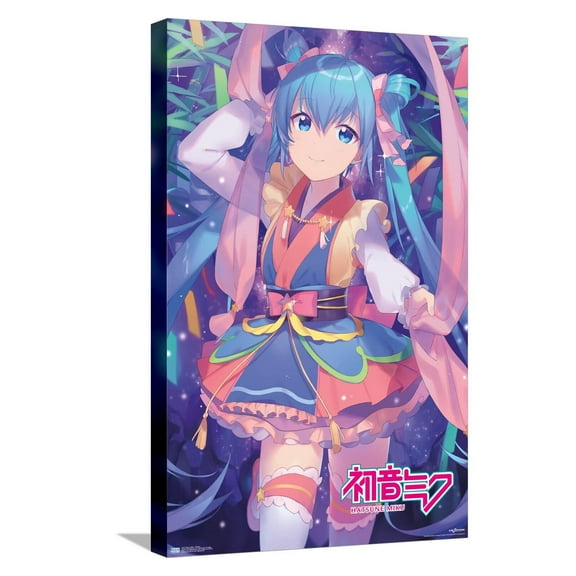 Hatsune Miku - Ribbons Canvas Wall Poster, 14.725" x 22.375"