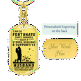 thumbnail image 3 of Strong Precious Supportive Husband Stainless Steel or 18k Gold Premium Swivel Dog Tag Keychain, 3 of 10