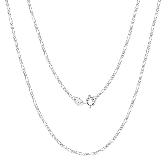 ELBLUVF 925 Sterling Silver 1.7mm Figaro Chain Necklace 16 18 20 22 24 inch For Women Men