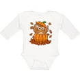 thumbnail image 3 of Inktastic Owl in a Pumpkin- cute for Halloween and Thanksgiving Boys or Girls Long Sleeve Baby Bodysuit, 3 of 5