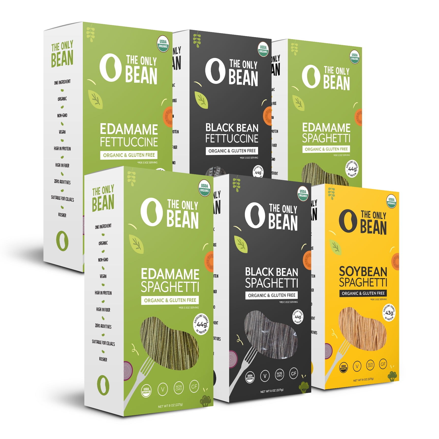 The Only Bean Organic Edamame, Soy, Black Bean Spaghetti and