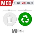 thumbnail image 2 of Recycle and Trash Sticker Logo Style Symbol to Organize Trash cans or Garbage containers and Bins - Contour Cut Decal Sticker (Green/White, Medium), 2 of 7
