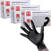 Gloves Disposable Latex Free, Black Medical Exam Gloves Powder-Free Vinyl Gloves Non-Sterile for All Purposes Gloves