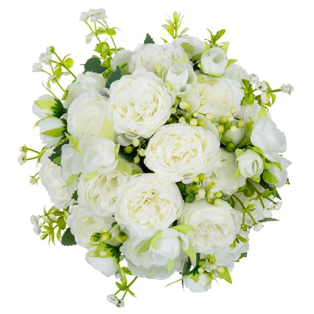 Blosmon Peony Artificial Flowers Bouquet for Wedding Party Table