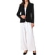 thumbnail image 2 of Blazer de terciopelo INSPIRE CHIC para mujeres, de manga larga, con solapa de muesca, botón, estilo vintage, blazers de trabajo para oficina con bolsillos, talla L, color negro, 2 of 6