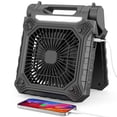 thumbnail image 1 of Ventilador solar AddAcc de 10 pulgadas con panel solar, 3 velocidades y luz LED, 1 of 8