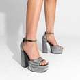 thumbnail image 4 of Sandalias de Tacón para Mujer DREAM PAIRS Negras con Plataforma y Pedrería 7.5, 4 of 5