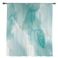 thumbnail image 2 of Turquoise Ombre Marble Semi Sheer Curtains Drapes for Living Room,Bedroom,French Doors Window 45 Inches Long,Yellow Modern Geometric Abstract Art Rod Pocket Chiffon Curtain Drapery Voile Drape Panel, 2 of 6