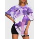 thumbnail image 3 of T-shirt round neck Role Pattern loose short sleeve D944, 3 of 5