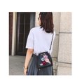 thumbnail image 1 of Volkmi Ladies Flower Decorative Drawstring Bucket Bag Shoulder Bag Petal Handbag Messenger Bag Blue, 1 of 11